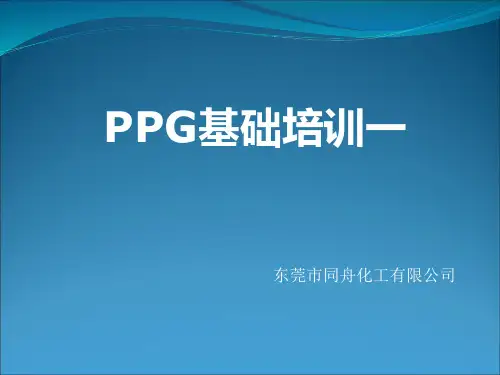 PPG基础培训