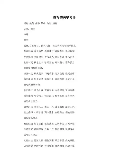 描写的两字词语