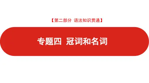 人教版高中英语新高考版第二部分专题四冠词和名词课件