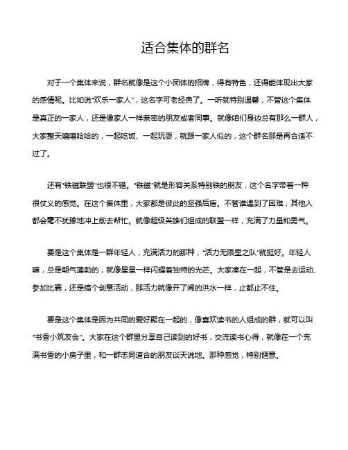 适合集体的群名