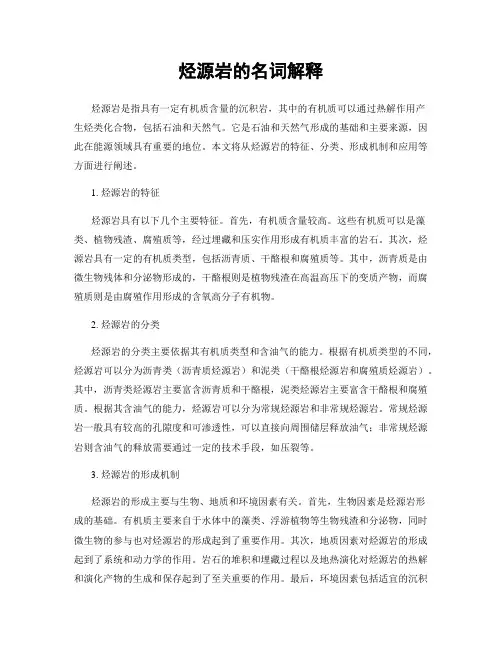 烃源岩的名词解释
