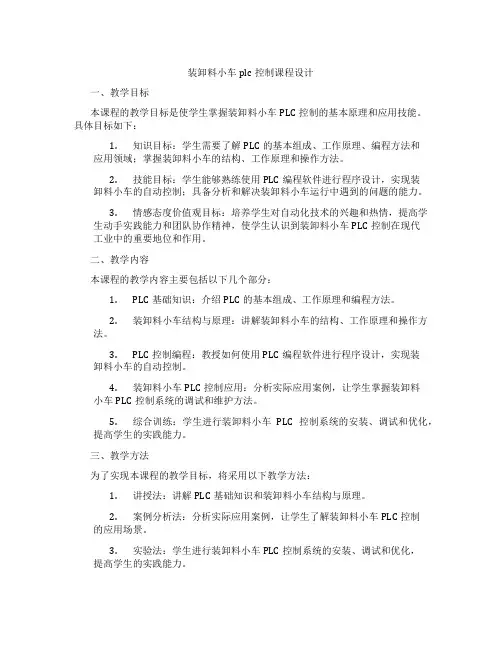 装卸料小车plc控制课程设计