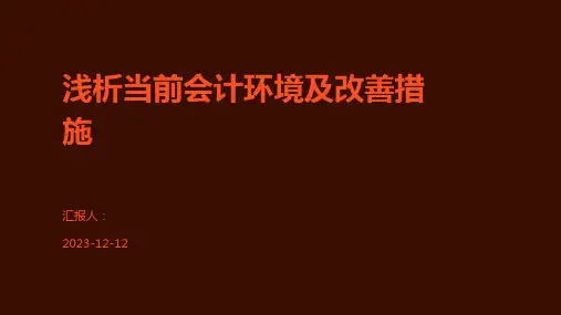 浅析当前会计环境及改善措施