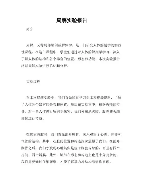 局解实验报告
