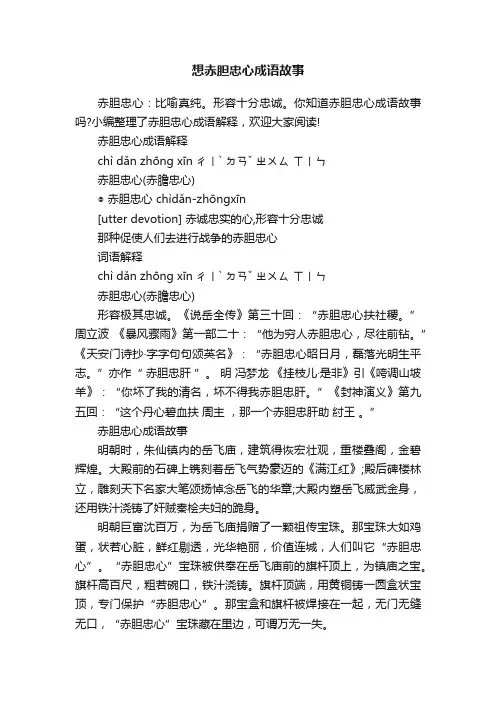 想赤胆忠心成语故事