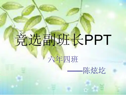 竞选副班长PPT