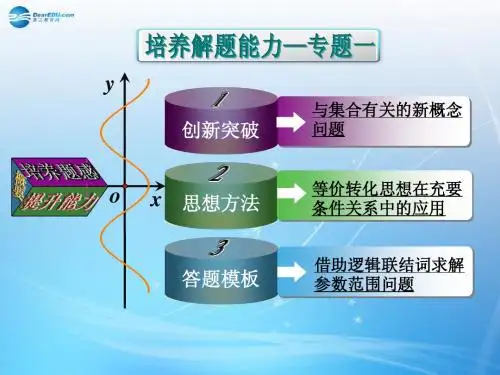 【创新设计】2015届高考数学一轮总复习 培养解题能力精讲系列 专题一 集合与常用逻辑用语课件 理 苏教版