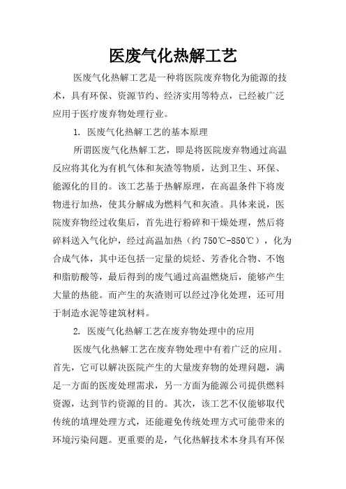 医废气化热解工艺