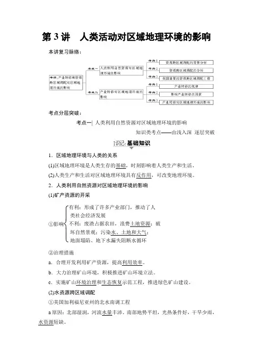中图地理高考一轮复习文档：第9章 第3讲 人类活动对区域地理环境的影响 含答案