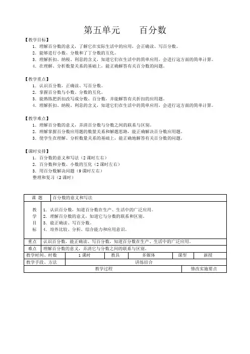 小学数学人教版六年级上册教案(第五单元).两份doc