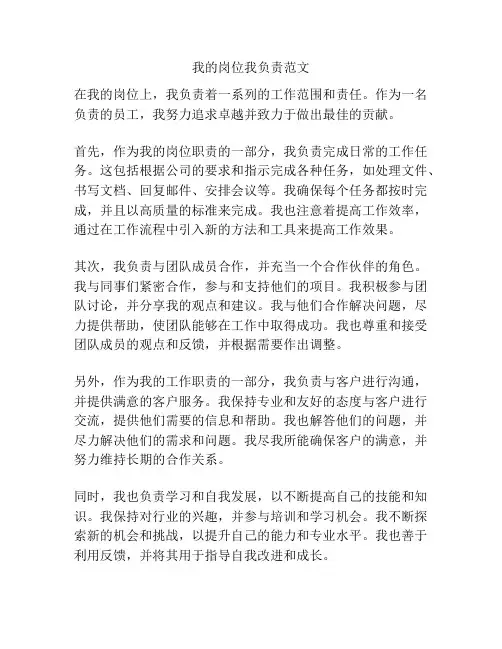 我的岗位我负责范文