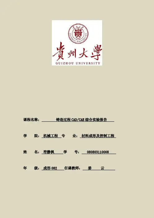 铸造过程CAD_CAE综合实验报告--课程设计报告
