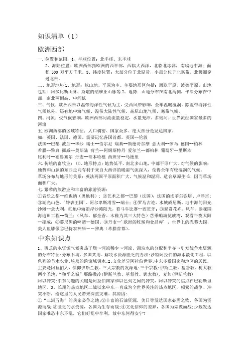 知识清单