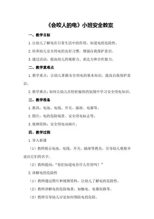 《会咬人的电》小班安全教案