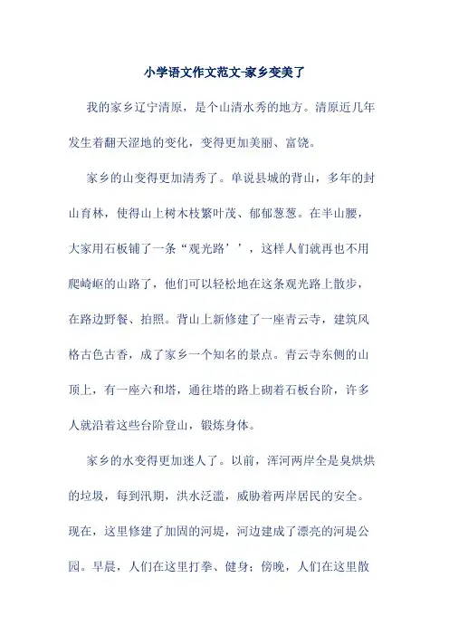 小学语文作文范文-家乡变美了
