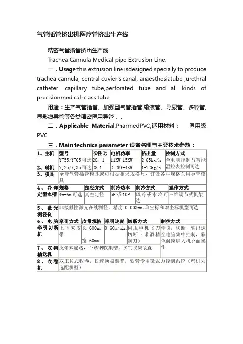 气管插管挤出机医疗管挤出生产线