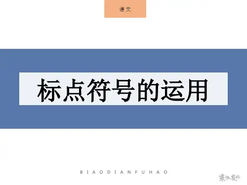 标点符号的讲解(课件PPT)