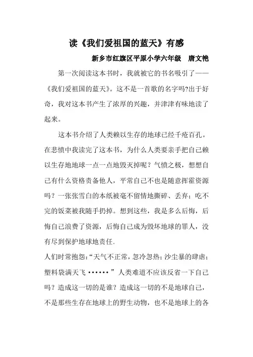 辅导我爱祖国的蓝天