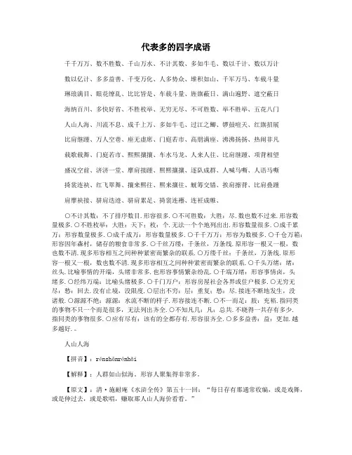 代表多的四字成语