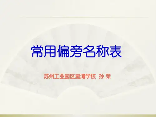 088.部编版一年级语文上册常用偏旁名称表 第2套省一等奖公开课