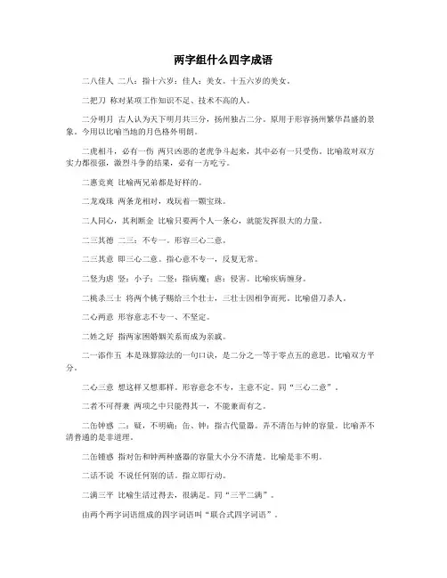 两字组什么四字成语