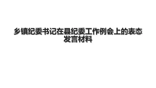 乡镇纪委书记在县纪委工作例会上的表态发言材料