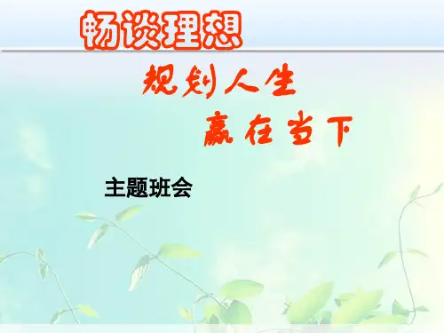 畅谈理想,规划人生,赢在当下—主题班会