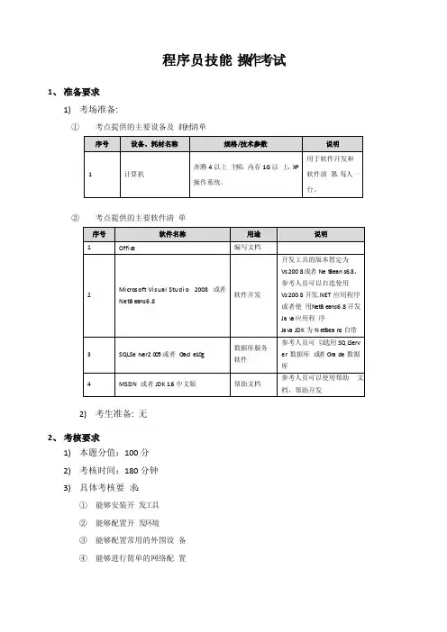 计算机程序设计员技能操作试题2