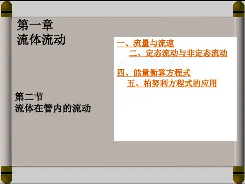 流体在管内的流动 ppt课件