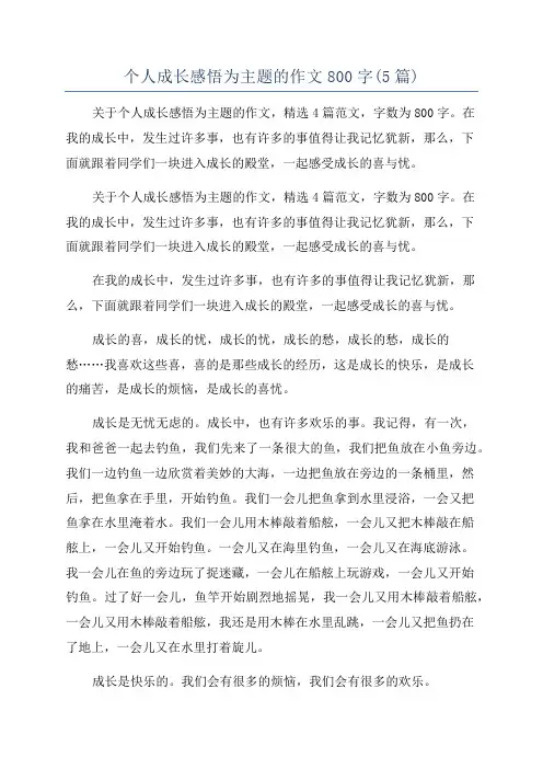 个人成长感悟为主题的作文800字(5篇)