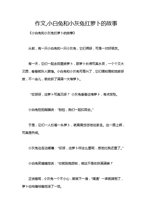 作文,小白兔和小灰兔扛萝卜的故事