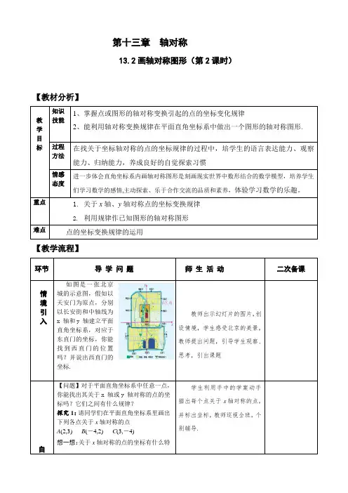 13.2(2)画轴对称图形 教案