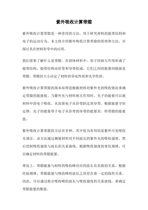紫外吸收计算带隙