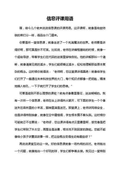 信息评课用语