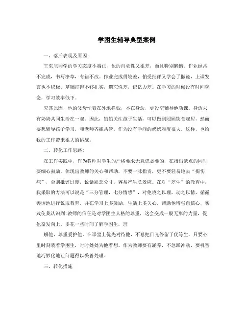 学困生辅导典型案例