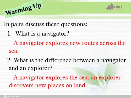 高中英语 Unit2Sailing the oceans-Textbook课件 新人教选修9