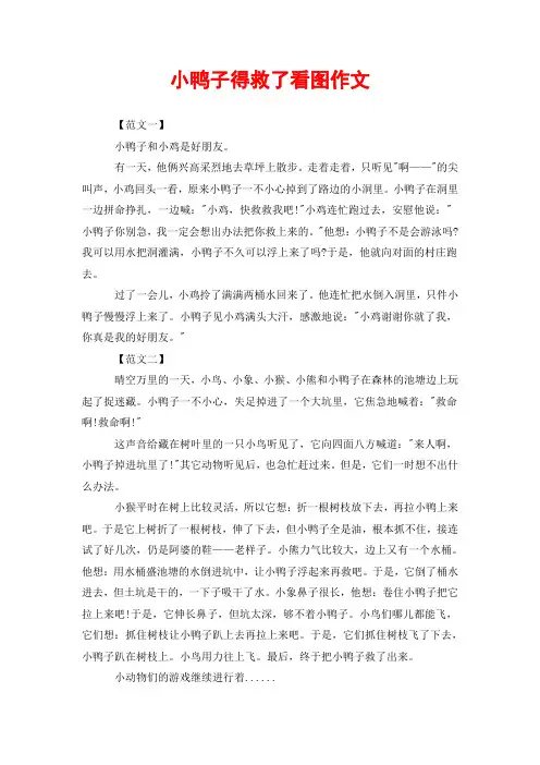 小鸭子得救了看图作文