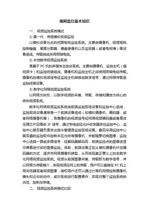 视频监控基本知识