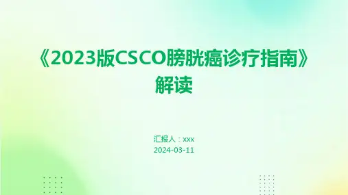 《2023版CSCO膀胱癌诊疗指南》解读PPT课件