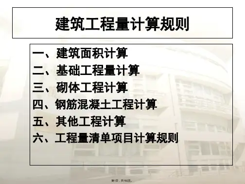 工程量计算精选(共182张PPT)