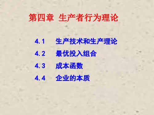 第四章生产者行为理论精品PPT课件