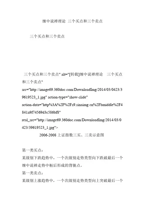 缠中说禅理论 三个买点和三个卖点