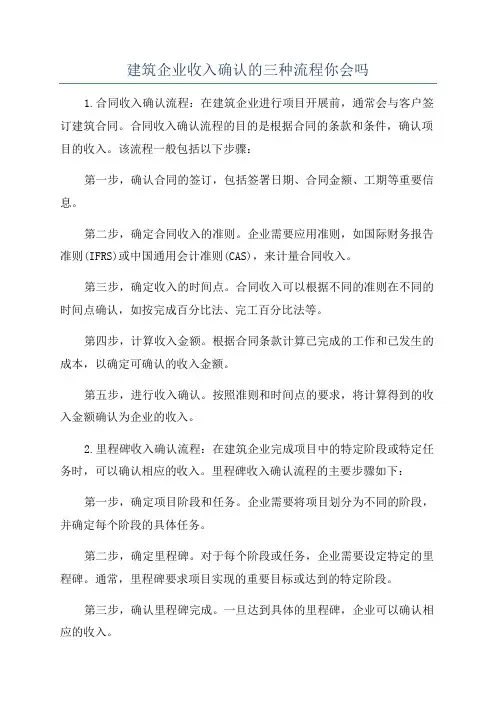 建筑企业收入确认的三种流程你会吗
