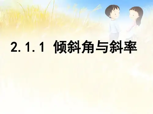 人教版高中数学(2019)选择性必修一第二章2.1.1倾斜角与斜率PPT