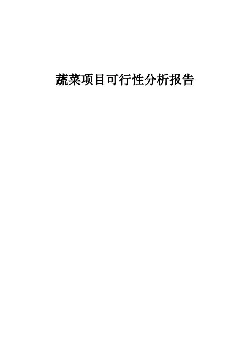 2024年蔬菜项目可行性分析报告
