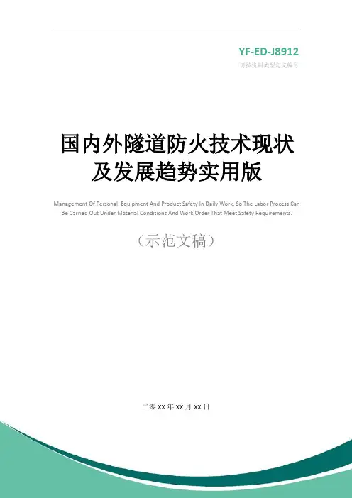 国内外隧道防火技术现状及发展趋势实用版