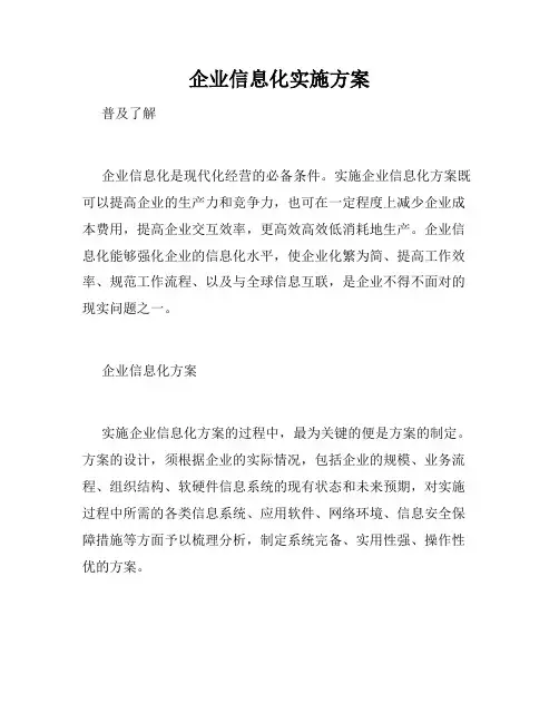 企业信息化实施方案