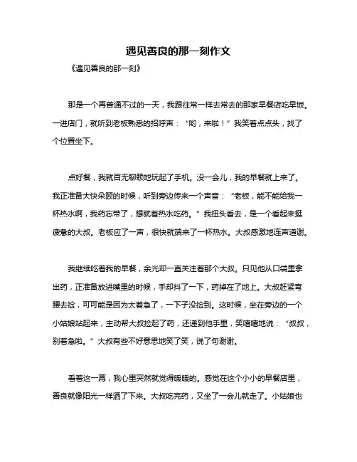 遇见善良的那一刻作文