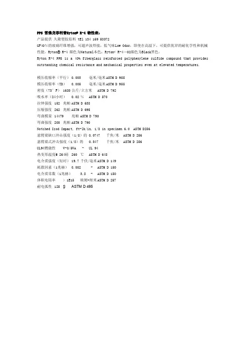 PPS  R-4 雪佛龙菲利普 物性表