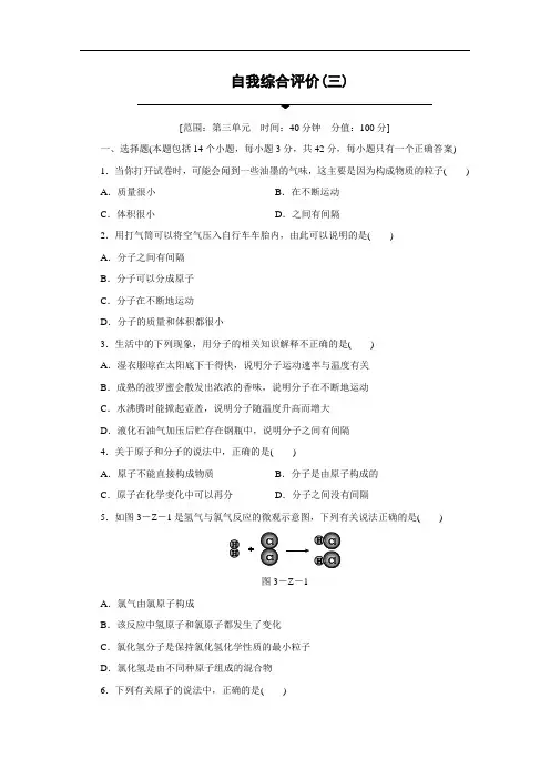 中学物理  物质构成的奥秘单元测试(含答案)